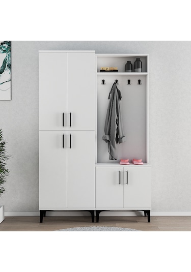 Ferniso Mobilya Portmanto+ayakkabılık Beyaz