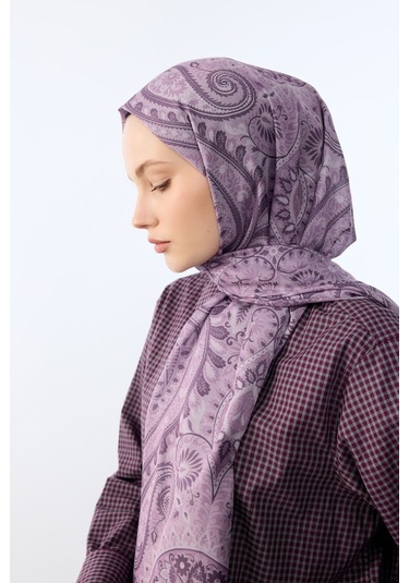 Mirsoy Scarf Mirayze Etnik Desen Şal Mor