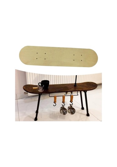 Pazly Suntek Çocuklar İçin Kendin Yap Boş Kaykay Tahtası 60cmx15cm Ahşap Gezinti Çok Renkli