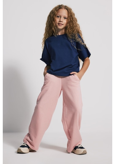 Kids Girl Geniş Paça Jogger Eşofman Altı Açık Pembe