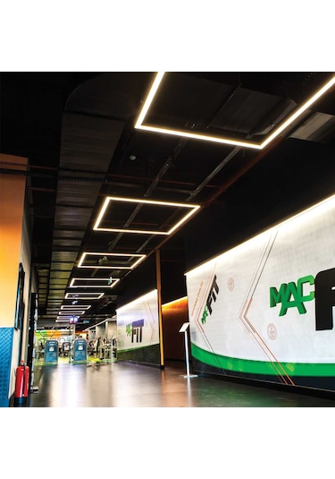 Linear Lineer Kare 60x60 Armatür Askı Aparatı Dahil Siyah