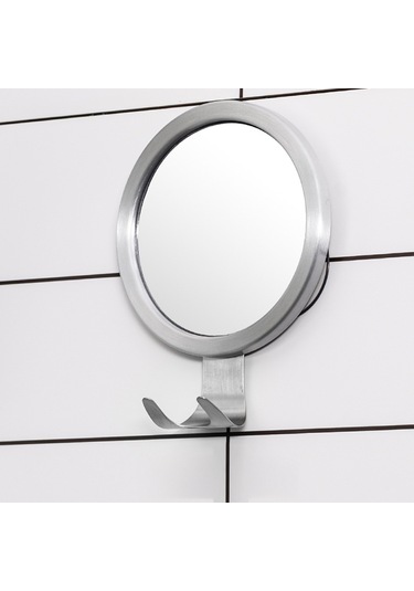 Vkemall Vantuzlu Buğu Önleyici Kancalı Tuvalet Aynası Delmesiz Banyo Duş Tıraş Makyaj Ay