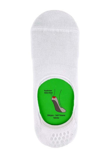 Jiber Erkek Bambu Babet Çorap 7001- 6 Adet Beyaz