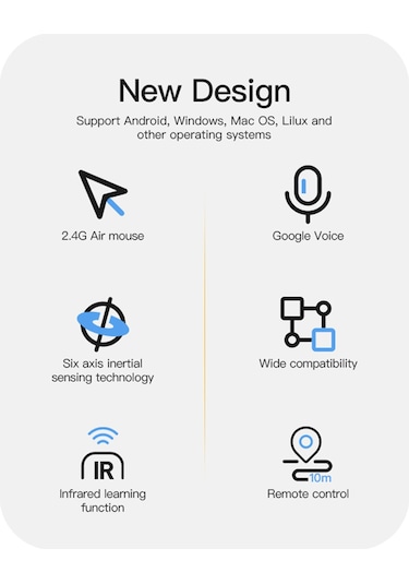 Maiyame 2.4g Kablosuz Sesli Ir Öğrenmeli Hava Faresi Uzaktan Kumanda - Smart Tv, Tv Box, Projeksiyon İçin