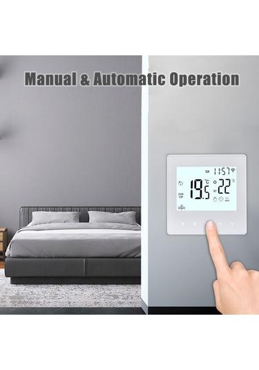 Hfambition Su Isıtma Wifi Akıllı Termostat - Tuya Uygulaması İle Kontrol, Mavi Arka Işık, Dokunmatik Panel, 3a Yük