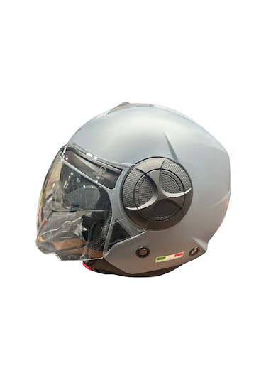 Sway Helmets 737 Camlı Güneş Gözlüklü Yarım Kask Mat Gri