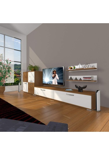 Decoraktiv Eko On Slm Std Tv Ünitesi Tv Sehpası Ceviz - Beyaz