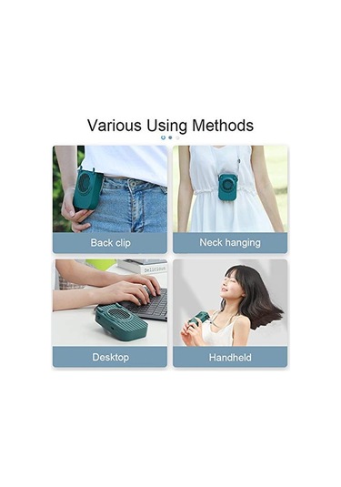 Ambition Mini Fan Yapraksız Fan Usb Şarj Bel Asılı Yapraksız Fan