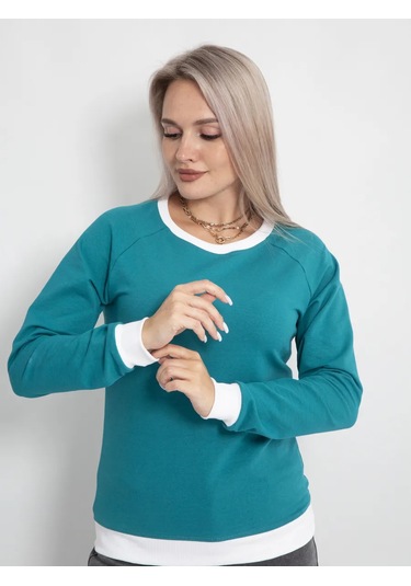 Halıma.style İnce Kumaşlı Temel Günlük Sweatshirt 326258206 Açık Mavi