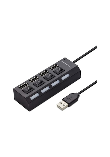 Usb Çoklayıcı Kablolu Anahtarlı 4 Port Hd-102