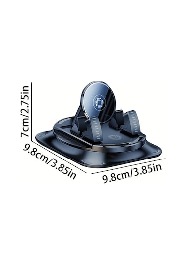 Xuweiwei Z01 Ayna Lcars 360 Derece Dönebilen Araba Telefon Tutucu Abs Malzeme Silikon Kaymaz Tutus Yatay Dikey Ekran Kullanimi Icin