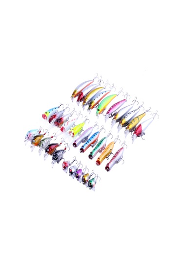 Hengjıa Heng Jıa-setl30 30 Adet Minnow Balıkçılık Cazibesi Seti 6 Modelleri Olta Takımı Plastik Sert Yem