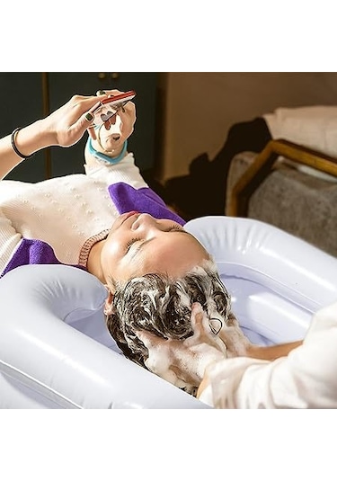 Yunboo Yatakta Saç Yıkama Tutanaklı Pvc Hasta Bakıcısı, Kolay Şişirilebilir, Taşınabilir, Yaşlı Ve Engelliler İçin Konforlu Saç Yıkama Aleti Diğer