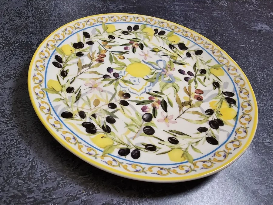 Gift'n'home Mutfak İçin Tabak Seti, Zeytin Desenli, 20 Cm Yemek Tabakları 283692105 Leylak