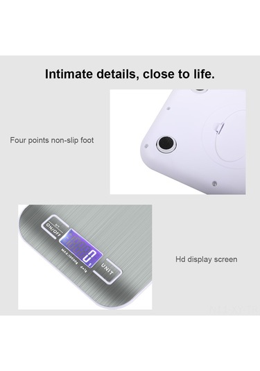 Shineyee Mutfak Dijital Terazi 10kg - 304 Paslanmaz Çelik Platform, G/oz/lb/ml Ölçüm, Lcd Işık, Kabartma Fonksiyonu, 2 Adet Aaa Pil Dahil Çok Renkli