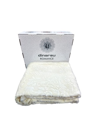 Romans Emboss Tek Kişilik Battaniye Krem Krem