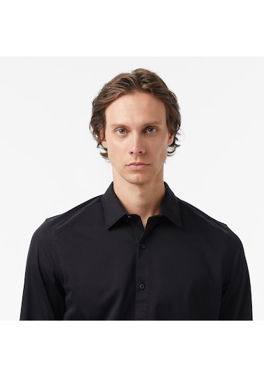Nautica Erkek Siyah Slim Fit Gömlek Düz W57430t Siyah