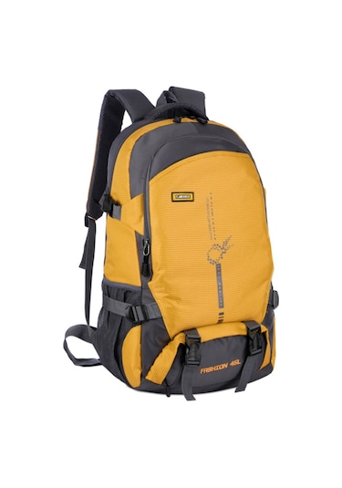 Erkekler Ve Kadınlar İçin 45l Büyük Kapasiteli Su Geçirmez Dağcılık Sırt Çantası Açık Nefes Omuz Çantası Sarı
