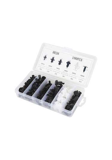 Cbtx 100'ü 1 Arada Evrensel Araba Plastik Bağlantı Elemanları Perçin Klips Seti