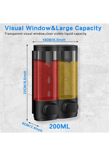 Anjiexun Şampuan Ve Saç Kremi Dağıtıcısı, Banyo Duş Dağıtıcısı 2 Siyah