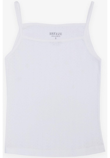 Breeze Kız Çocuk Atlet & Slip Takım Jakarlı 3-11 Yaş, Beyaz-beyaz Beyaz