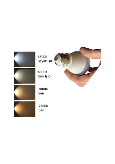 1 Adet Osaka 12volt 10w 75w Beyaz Işık 6500k E27 Duylu Kalın Duy Led Ampul