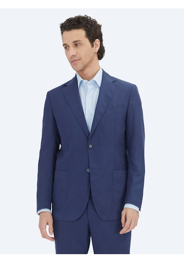 İndigo Düz Comfort Fit Takım Elbise İndigo