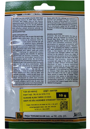 Paşa Havuç Tohumu 10 Gr