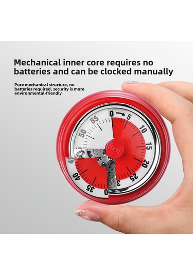 Symbee Stanyum Çelik Mutfak Zamanlayıcı, Manyetik Tutuculu, Mekanik Pişirme Hatırlatıcı, Öğrenci Zaman Yöneticisi Sarı