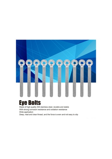 Yifomall 10 Adet M6x60 304 Paslanmaz Çelik Gözlü Cıvata, Dayanıklı Ve Korozyona Karşı Koruma Sağlayan Bağlantı Elemanı