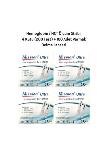 Mission Ultra Hemoglobin Hct Ölçüm Stribi 200 Test
