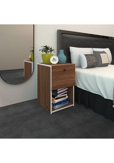 Kenzlife Komodin İzumi Cvz 60 39 39 Komidin Kitaplık Ayakkabılık Kapaklı Arkalıklı Beyaz