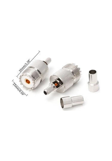 Sones 2,5 Mm& 160 Rg316 /& 160 Rg179 Ve 2,85 Mm Rg174 Lmr100 İçin 10 Adet Uhf Dişi Jak So239 Kıvrımlı Rf Konnektör Koaksiyel Adaptör