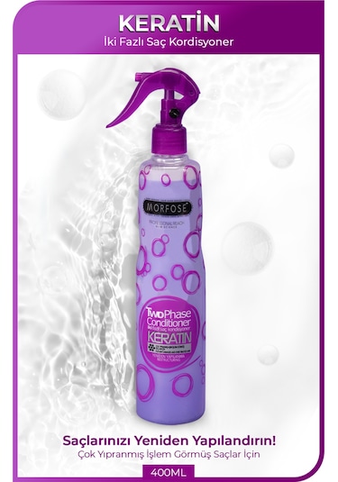 Morfose Keratin İçeren Çift Fazlı Sprey Fön Suyu 400 ML