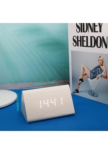 Trendooze Tarih Sıcaklık Saat Saat Masa Göstergesi Fx Dijital Alarmlı Ahşap Jy