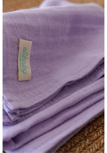 Organik Pamuk Çift Katlı Müslin Örtü Lavanta 75x85 CM Lavanta