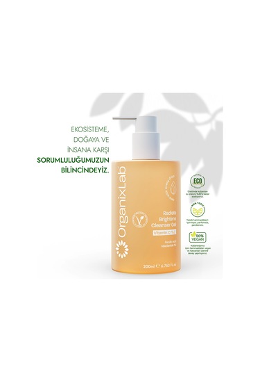Organixlab Radiate Brightens Cleanser Aydınlatıcı ve Besleyici Yüz Temizleme Jeli 200 ML
