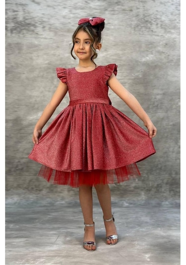 Riccotarz Kız Çocuk Parıldayan Nar Çiçeği Elbise Narçiçeği