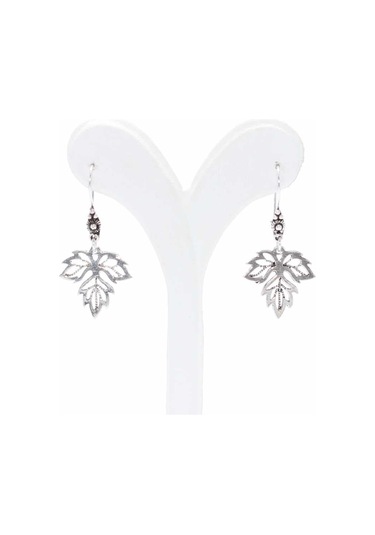 925 Ayar Gümüş Çınar Yaprağı Telkari Küpe