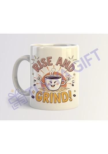 "rise And Grind" Kahve Kupası Beyaz