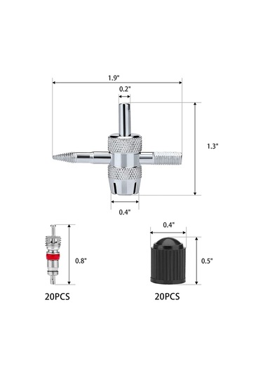 Tangshopping 44 Parçalı Valf Gövdesi Sökme Aleti, Valf Çekirdeği, 4 Yollu Valf Aracı, Valf Çekirdeği Sökme Aleti, Valf Gövdesi Kapağı