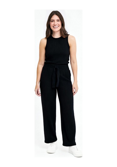 Bayan Pijama Altı Beli Lastikli Rahat Kalıp Siyah