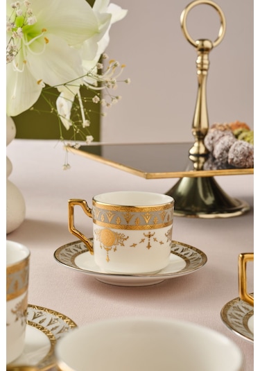 Karaca  Tuğra 6 Kişilik Kahve Fincan Takımı 100 Ml