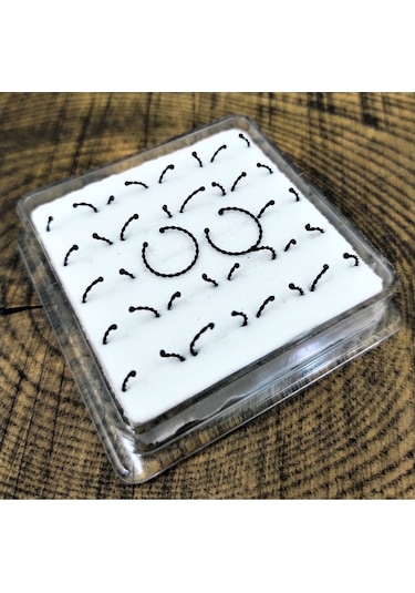 925 Ayar Gümüş Desenli Halka Siyah Kaplama Hızma Tek Adet Siyah