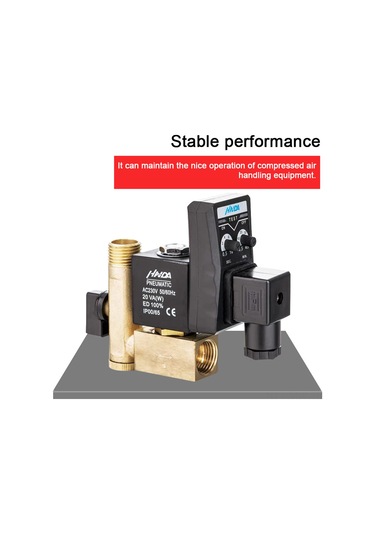 Moveevo 1/2 İnç Pirinç Otomatik Zaman Ayarlı Kondens Tahliye Valfi, Hava Kompresörü Filtre Ayırıcı Kurutucu İçin 2 Yönlü Solenoid Valf Çok Renkli