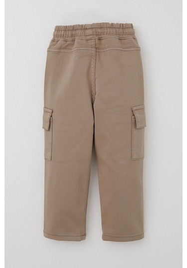 Breeze Erkek Çocuk Pantolon Kargo Cepli Beli Lastikli 1.5-5 Yaş, Bej Bej