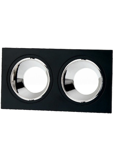 Maxled Sıva Altı Gu 10 Duylu İkili Siyah Platin Dekoratif Spot Kasa Mx 2014