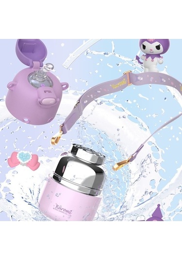 Maoyaya 430ml Mor Ruyı Paslanmaz Çelik Çocuk Yalıtımlı Karikatür Sürahi Su Isıtıcısı Mor