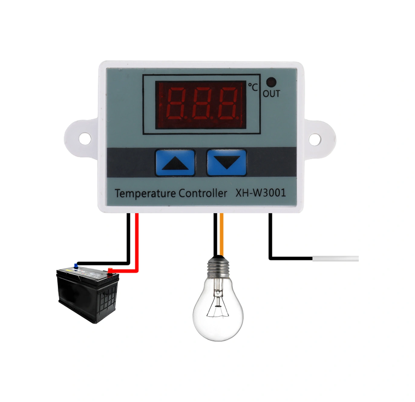 Youtek 12v Mikroişlemci Sıcaklık Kontrol Cihazı -50 C/+110 C Hassasiyetli Dijital Termostat Çok Renkli