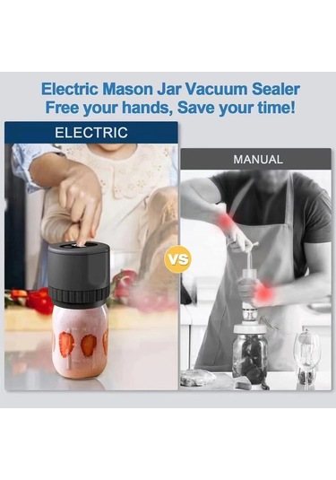 Sones Elektrikli Mason Kavanoz Vakumlama Seti 10 Kavanoz Kapağıyla Gıda Depolama İçin Sızdırmazlık Makinesi